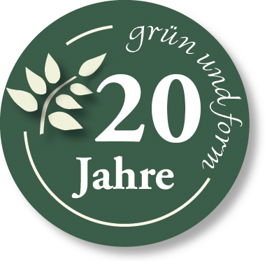 Jubiläumslogo 20 Jahre Grün und Form
